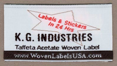 Taffeta acetate woven label.